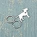 HOUSWEETY 1pc Stainless Steel Bull Terrier Pendant Keychains Key Rings Pets Jewelry Women Charms Gift 3x2.1cm