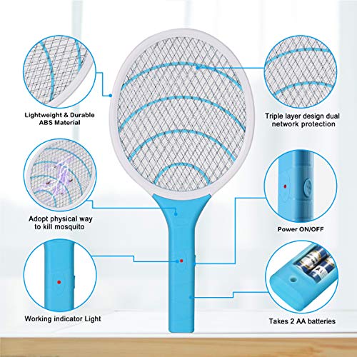 Bug Zapper Electric Fly Swatter Handheld 3000volt Mosquito Fly Killer