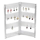 Myjell 120 Earring Holder Jewelry Hanger Organizer Foldable Acrylic Earring Screen Display Stand Hanging Earrings Bracelets Necklaces 2-Panel