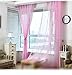 pureaqu Kids Bedroom Curtains with Twinkle Star Print Curtains Rod Pocket Voile Sheer Curtain Panel Draperies Perfect for Nursery Girls Room French Doors 1 Panel Pink W39 x H63 Inches