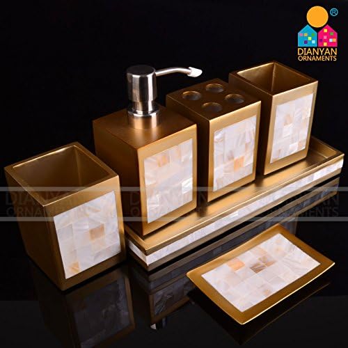 SBWYLT-Double-sided stickers bear resin natural pearl bath set bathroom bathroom set of six Hotel toiletries supplies