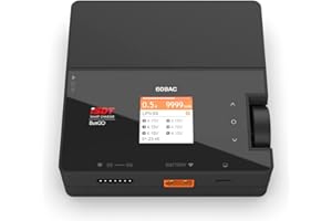 ISDT Lipo Battery Balance Charger 608AC - 8A/200W AC/DC Smart Hobby Charger for 1-6S Life, Lilon, LiPo, LiHv/Pb/NiMH RC Battery Dis-Charger with Detachable Power Supply, XT60 Port