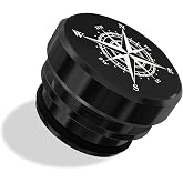 Cigarette Lighter Plug Cover, Car Dust Plug, Dustproof Cigarette Lighter Plug, Aluminum USA Flag Cigarette Socket Cap Fit for Most Vehicles, Boats with Standard 12 Volt Power Source (Compass/Black)
