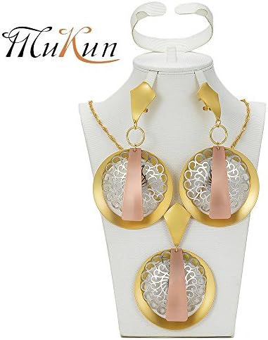Women Net type Wedding Gold Plated Jewelry Sets,MUKUN Necklace Earrings Sets for Brides
