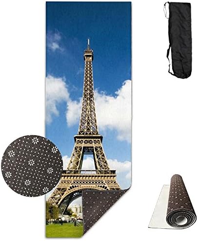 CHRISTMAS SALE 3D Printing Premium PVC Clever Yoga Non Slip Yoga Mat High Density Eiffel-tower Padding Stretching Toning Workouts For Men And Women