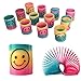 OrliverHL 12Pcs/Set Slinky Smiley Face Springs Rainbow Smiley Face Spring Party Bag Filler