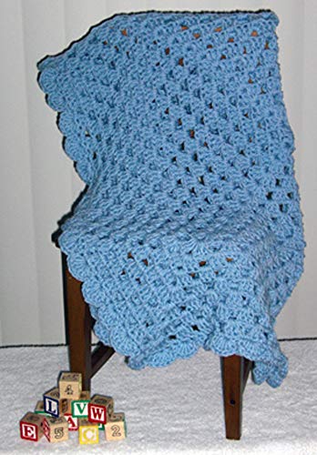 Baby Blanket (Cozy) for Newborn, Infant or Toddler Boy or Girl Size 30" x 30" Perfect for Stroller, Car Seat or Security Blanket Machine Wash and Dry. Handmade in The U.S.A. (Blue)
