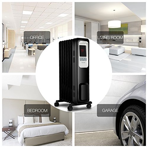 Electric Radiator Heater, 1500W Portable Oil Filled Radiator Space