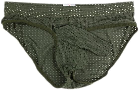 Mens Underwear Breathabl Hole Long Separate Pouch Boxer Breifs Undies