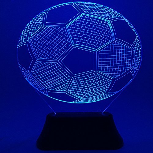 3D Soccer LED Night Light,SLDL 7 Colors Change 3D Football Soccer Bedroom Desk Table Decorative Night Light with 8 modes