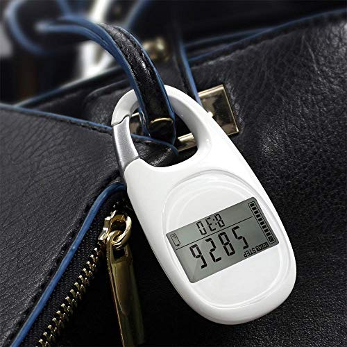 Auoker 3D Digital Pedometer, Simple Pedometer for Walking with Carabiner Clip, Accurately Track Steps and Miles/Km Calories Burned & Activity Time 7 Days Memory, LCD Step Counter for Men, Women