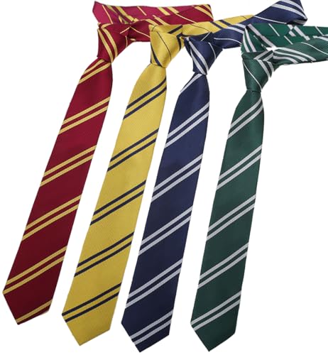 Laahoem Cosplay Tie Halloween Costume Accessories Unisex Adult Formal Stripe Necktie Party Dress Up 4 Colors at Amazon