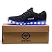 LeoVera Men Women USB Charging LED Light Shoes Flashing Sneakers LVHYZ16-Black-38