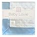 SwaddleDesigns Baby Lovie, Small Security Blanket, Plush Dots with Satin Trim, Pastel Blue , 14