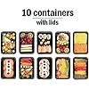 [10 Pack] 1 Compartment BPA Free Reusable Meal Prep Containers - Plastic Food Storage Trays with Airtight Lids…