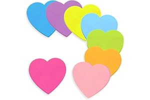 Raypag Colorful Shaped Sticky Notes, Self-Adhesive Aesthetic Memo Pads for Office, School and Home, Vibrant Neon Post Notes f