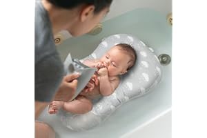 KAKIBLIN Baby Bath Mat, Baby Bath Cushion Soft Anti-Slip Pad 0-6 Month Toddler Pillow (Cloud)