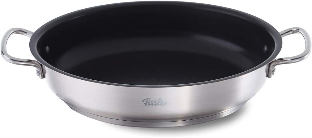 Fissler original-profi collection / Edelstahl-Servierpfanne (Ø 28 cm) beschichtete Pfanne, deckellos, antihaftversiegelt, hoher Rand - alle Herdarten auch Induktion