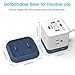 BESTEK Table Mountable Power Strip Cube Charging Station with 3-Outlet and 4 USB Plug Strip with Detachable Base, 5 Feet Extension Cord, Flat Plug,1625W, Blue