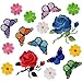 Budicool Flowers Butterfly Iron on Patches Embroidery Applique Patches for Clothes Jeans (Pack of 16 Pieces)