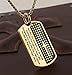 HZMAN Isaiah 41:10 Jewelry, Stainless Steel Cross Dog Tag Necklace Strength Bible Verse (Tag Gold)