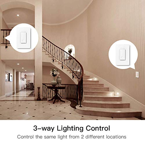 3-way Smart Light Switch,Treatlife WiFi Light Switch Single Pole/3-way Switch Works With Alexa, Google Assistant and IFTTT, Remote Control, ETL, Schedule, No Hub Required, Neutral Wire Required,4 PACK