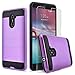 ZTE Max Duo LTE Case, 2-Piece Style Hybrid Shockproof Hard Case Cover + Circle(TM) Stylus Touch Screen Pen And Screen Protector (Violet Purple)