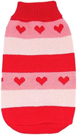 Pet Winter Warm Knitted Red Heart Pattern Clothes (XL)