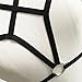 Han Shi Hollow Out Bra, Wire Free Appliques Elastic Cage Bandage Strappy Halter Bra (L, Black)