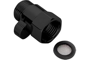 BIFORDO Shower Head Shut Off Valve,Brass Water Flow Control Valve G1/2 Flow Pressure Regulator with Handle Level,Cut Off Valves for Shower Head or Bidet Spray,Matte Black,Brass (Matte Black)