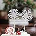 PuTwo 20 Counts Wedding Cake Decorating Frozen Cupcake Toppers Toothpicks, Sliver/Blue/Snow