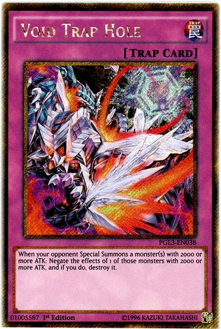 Yu-Gi-Oh! - Void Trap Hole (PGL3-EN038) - Premium Gold: Infinite Gold - 1st Edition - Gold Secret Rare (The Best Trap Cards In Yugioh)