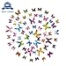 CYWLIFE Wall Decals Stickers Art 3D Butterfly 60PCS 5 Colors, “No Fall Off” Vinyl Wallpaper Home Decor for Kids Living Room Bedroom Kitchen, Removable Crafts Wall Decoration
