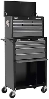 Sealey AP2513B 13 Drawer Topchest Rollcab Combi Ball Bearing Black Grey view 1