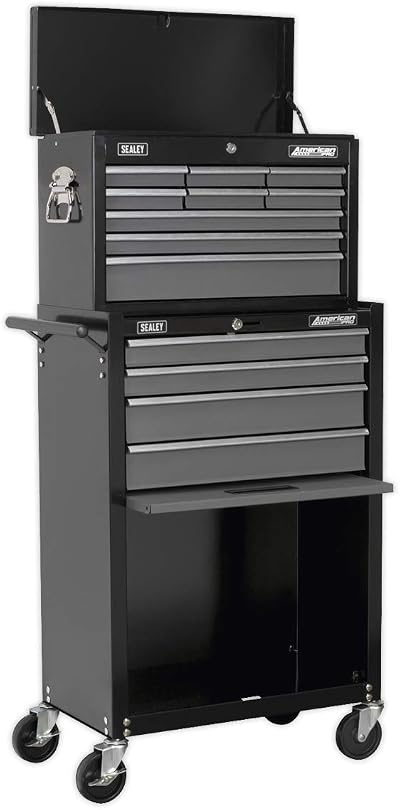 Sealey AP2513B 13 Drawer Topchest Rollcab Combi Ball Bearing Black Grey