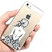 iPhone 5 Case, iPhone 5s Case, JAHOLAN Amusing Whimsical Designs Clear TPU Soft Case Rubber Silicone Skin Cover for iPhone 5/5S/SE - Henna Feather Girl