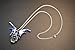 Blue Dragon with Clear Crystal Ball Silver Finish Blue White Accents Pendant Necklace