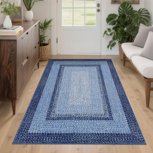 GarveeHome Printed Rugs with Braided Pattern on it, Washable Rug 4x6 Entryway R…