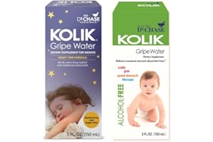 Dr. Chase Kolik Gripe Water Bundle - Nighttime & Alcohol Free All-Day Baby Colic Relief - Gripe Water for Babies & Infants - Baby Gas Relief for Cramps, Stomach Discomfort & Hiccups - 2-Pack
