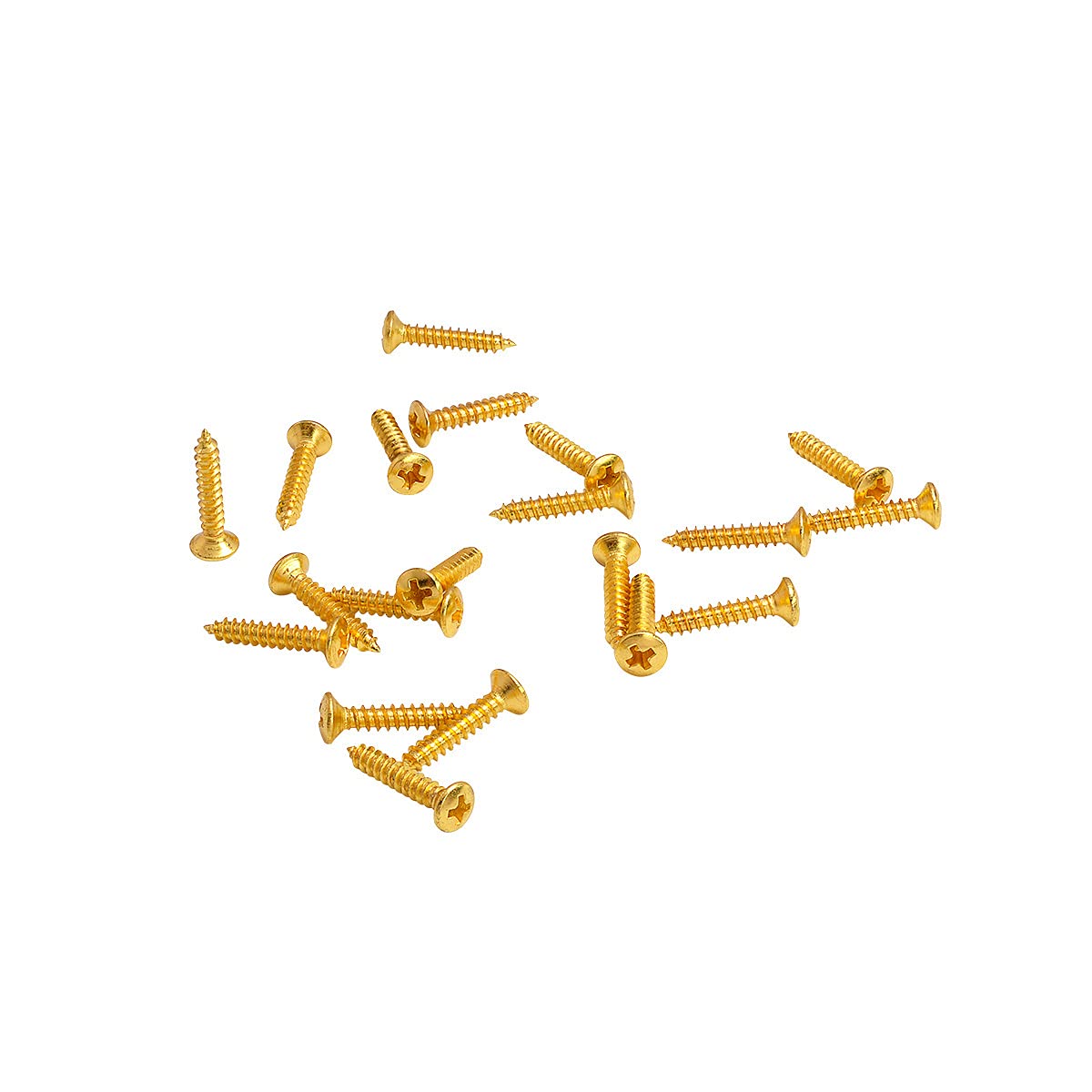 Musiclily Basic 2.5x15mm Metal Metric Thread Guitar String Guide Mounting Screws, Gold(Set of 20)