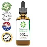 Full Spectrum Ultra Premium Hemp Extract for Dogs & Cats Hemp Oil - 500mg (1oz) - Grown & Made in USA - All Natural Pain Relief for Pets, Stress & Anxiety Support, Calming, Hip & Joint Health