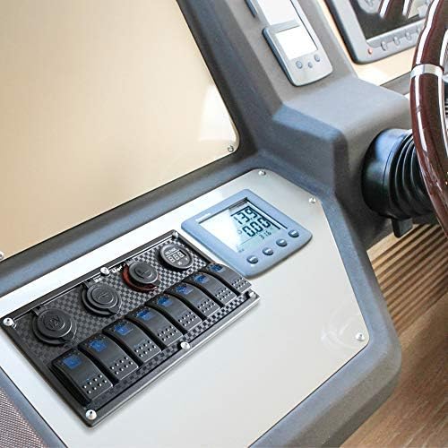 6/8 Gang Waterproof Rocker Switch Panel, 12V/24V Digital Voltage ...
