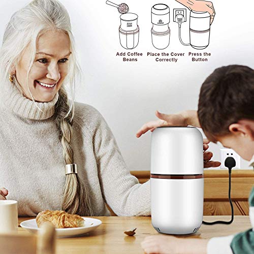 Elektrische Kaffeemühle, Kaffeebohnenmühle Elektrisch, Bohnen-, Nuss- und Getreidemühle mit 304 Edelstahlklingen, 30000… – Bild 8