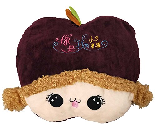 14" Plush Sleeping Fruit Pillow Cushion Small Apple Embroidery Animal Winter Warmer Hand Muff Gift