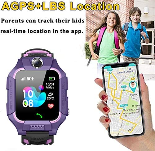Zqtech スマートウォッチ キッズgpsトラッカー Ip67 防水スマートウォッチ Sosボイスチャットカメラ 懐中電灯 目覚まし時計 デジタル腕時計 スマートウォッチ 女の子 男の子 誕生日プレゼント パープル B07t69b741 9 691円
