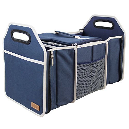 INNO STAGE Car Organizer Trunk with Insulated Cooler Bag, Collapsible Car Back Seat Organizer
