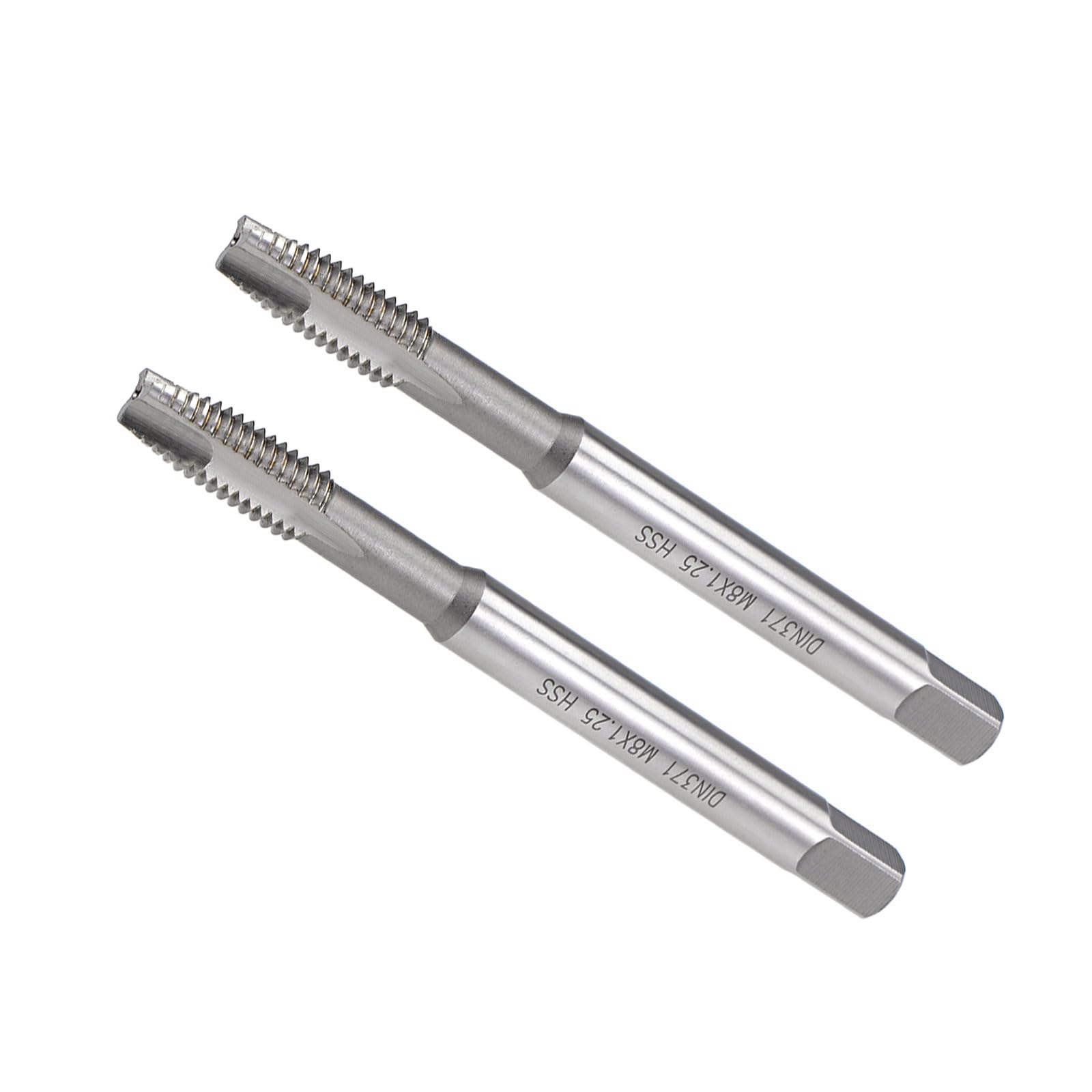 CoCud Spiral Point Tap, M8x1.25 Thread Size, HSS Metric Threading Tap - (Applications: for Drilling Tapping Aluminum Stainless Steel), 2-Pieces