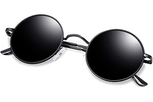 KANASTAL Polarized Round Sunglasses for Women Men Circle Hippie Style Sun Glasses UV400 Protection Halloween Cosplay