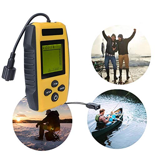 Vbestlife Capteur De Sondeur Sonar, Gamme D’affichage À Cristaux Liquides Portatif De Profondeur De Détecteur De Profondeur De Poissons De 328ft