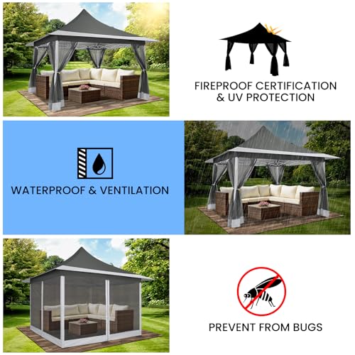 COBIZI 12x12 Pop Up Gazebo Review: Peaked Roof Shelter with Mosquito Netting image 24